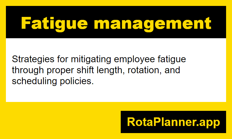 Fatigue management glossary infographic