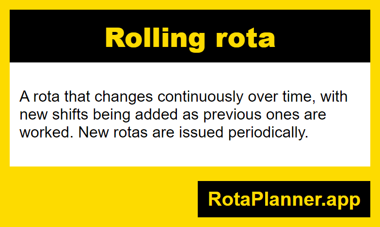 Rolling rota glossary infographic