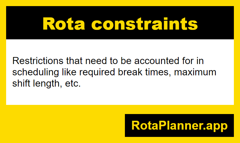 Rota constraints glossary infographic