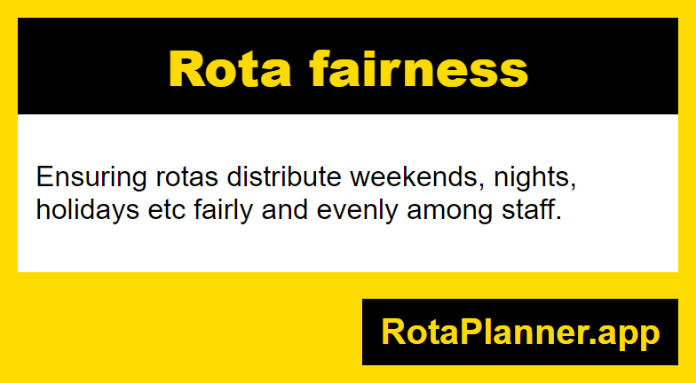 Rota fairness glossary infographic