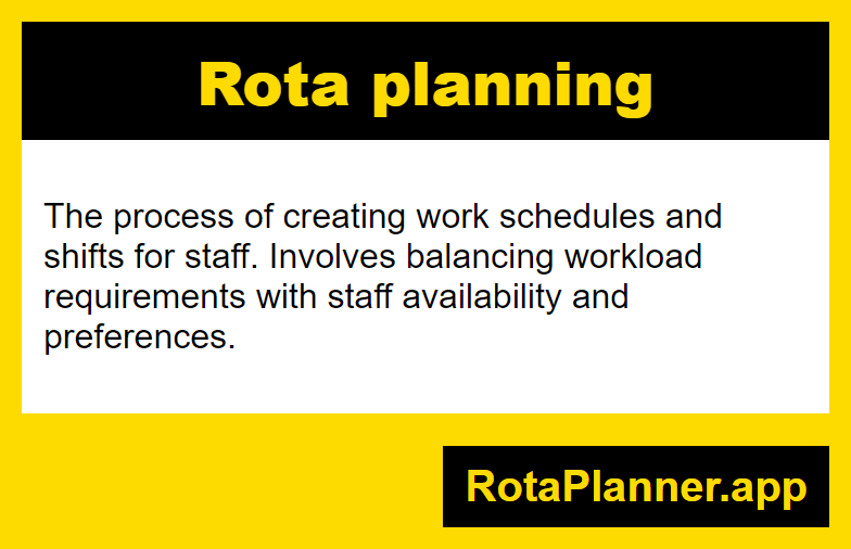 Rota planning glossary infographic