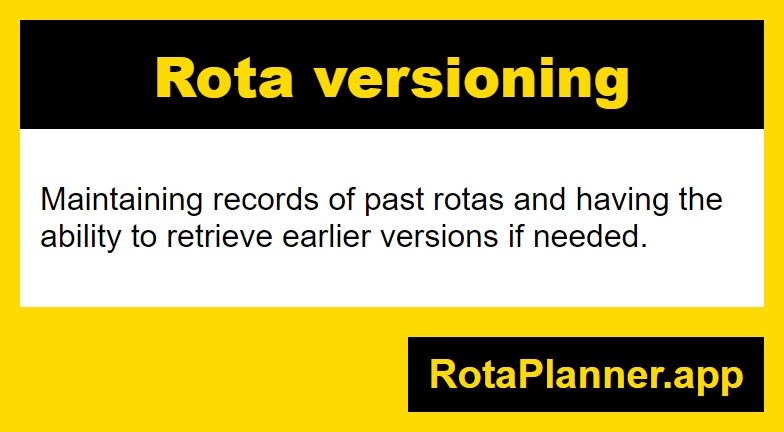 Rota versioning glossary infographic