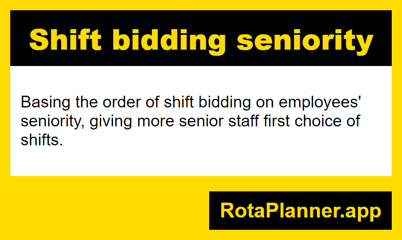 Shift bidding seniority glossary infographic