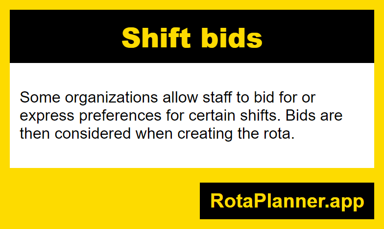 Shift bids glossary infographic