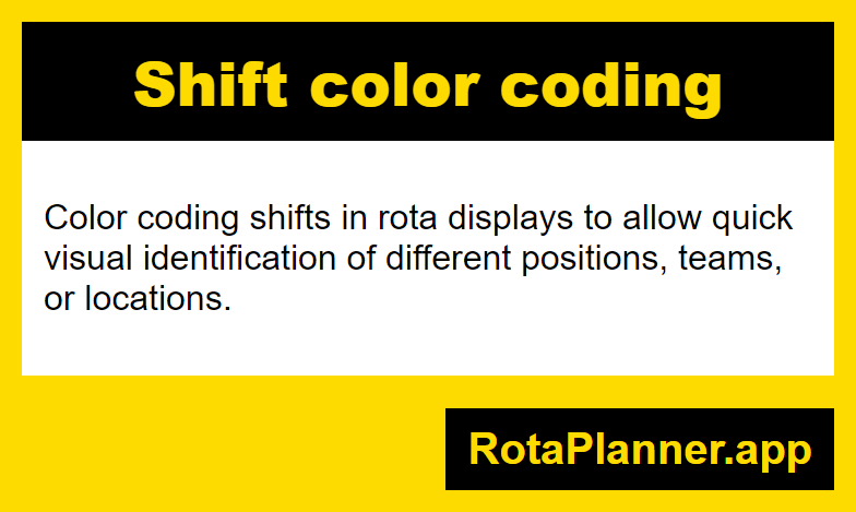 Shift color coding glossary infographic