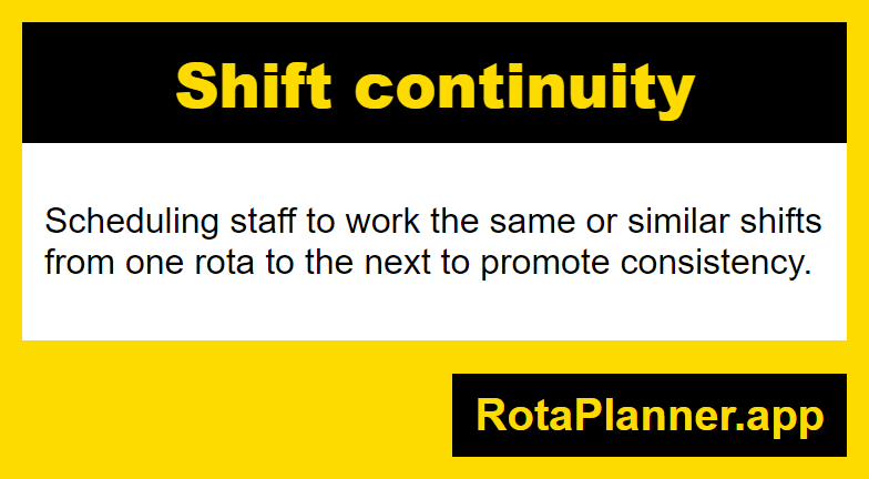 Shift continuity glossary infographic
