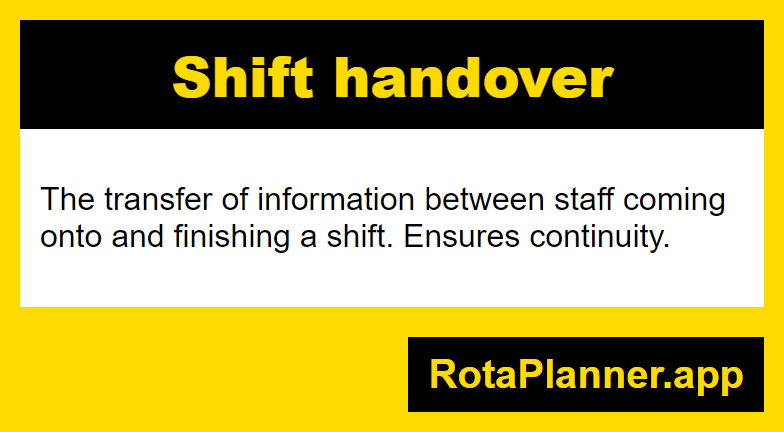 Shift handover glossary infographic