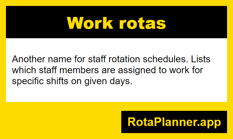 Work rota glossary infographic