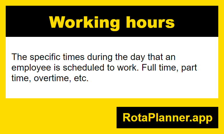 Working hours glossary infographic