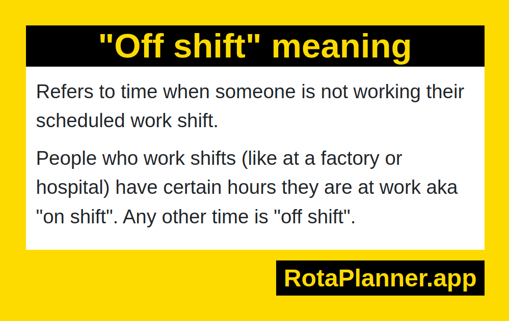 Off Shift Meaning