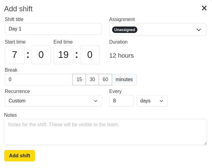 Add shift