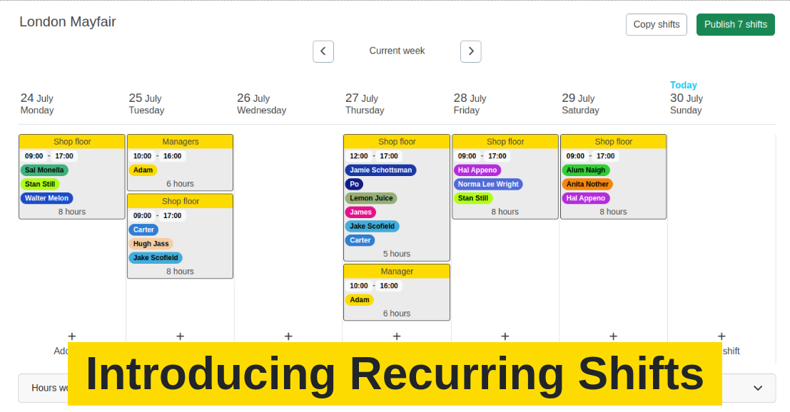 Introducing Recurring Shifts to RotaPlanner
