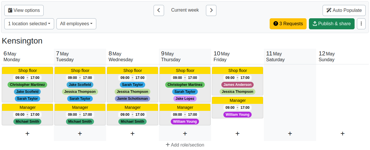 Rota Planner Interface