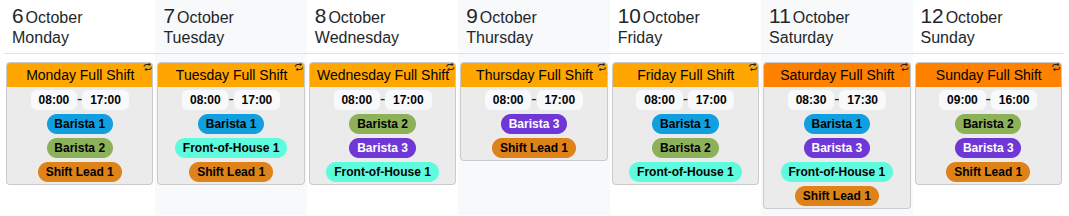 Full-Day Shift Template Preview
